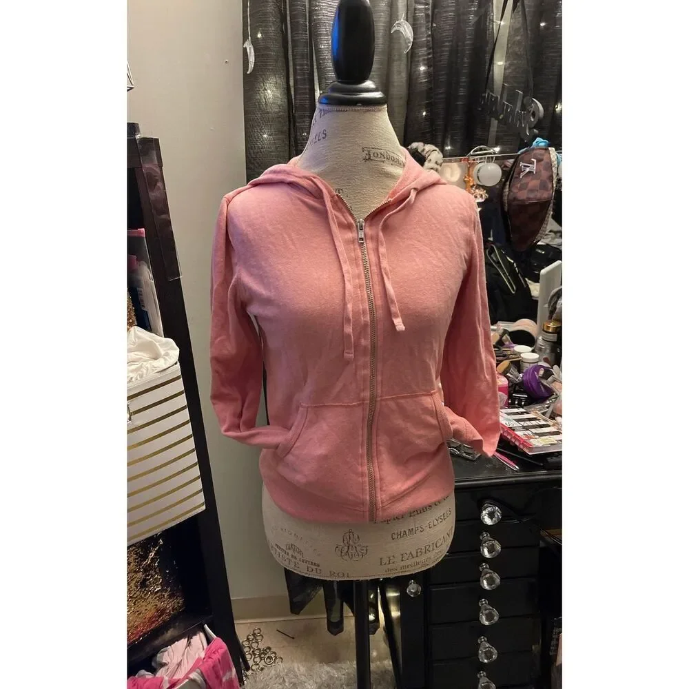 Victoria's Secret VS Angel Wing Hoodie Xs Barbie pink/pink rhinestone sweatshirt